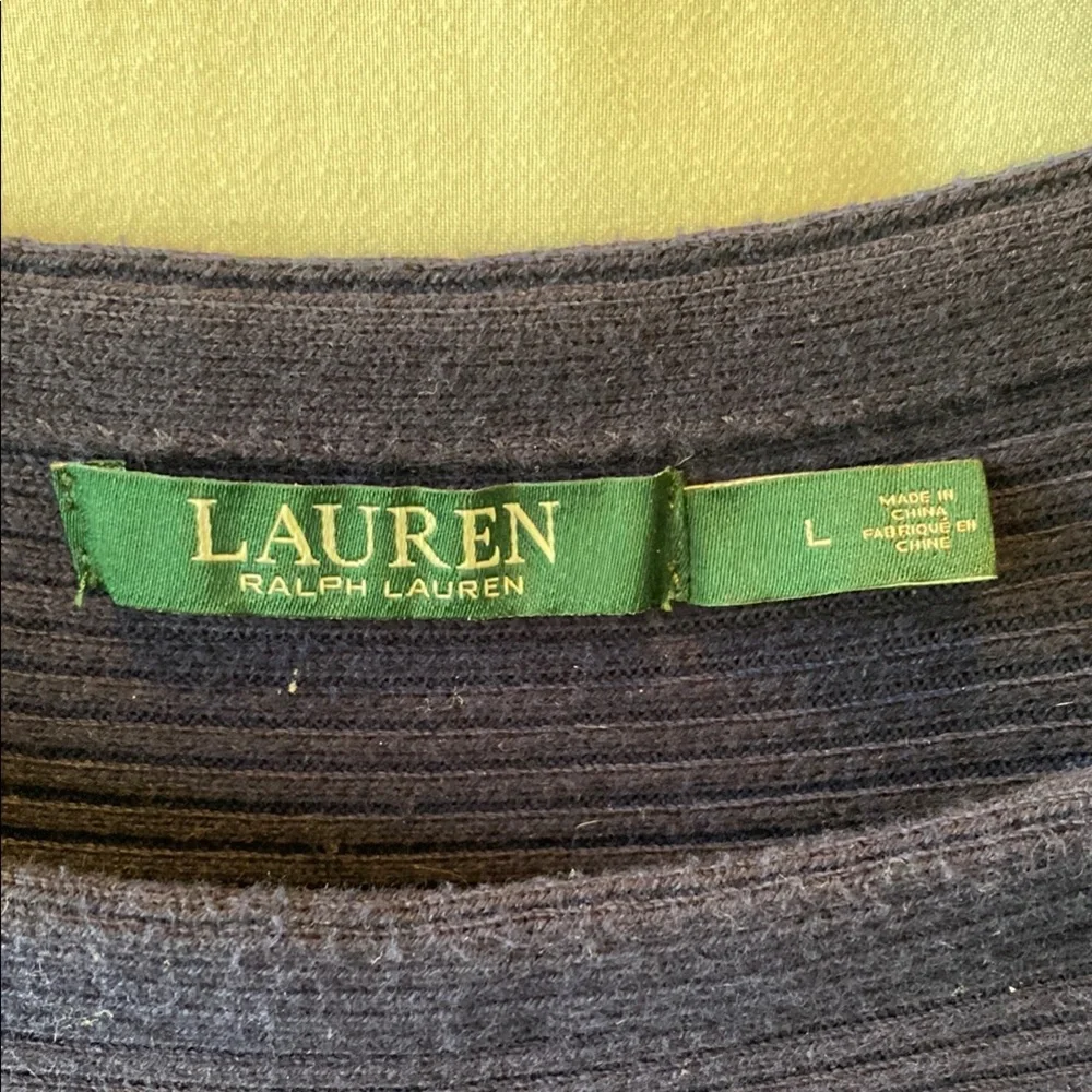 Ralph Lauren Deep Blue Button-Shoulder Sweater - Picture 2 of 9